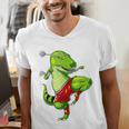 T-Rex Dinosaur Muay Thai Boxing Karate Martial Arts Kung Fu Men's V-Neck T-Shirt