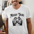 Thai Boxing Muay Thai Boxer Men's V-Neck T-Shirt Thai Boxing Muay Thai Boxer Men's V-Neck T-Shirt