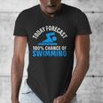 100 Chance Of Swimming Swimmer Swimming Men's V-Neck T-Shirt 100 Chance Of Swimming Swimmer Swimming Men's V-Neck T-Shirt