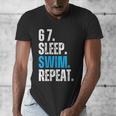 67 Sleep Swim Repeat Swimming Swimmer 67 Meme Men's V-Neck T-Shirt