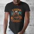 Bigfoot Legend Of The Grill BBQ Dad Father Day 2026 Men's V-Neck T-Shirt
