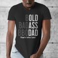 Bold Badass BBQ Dad Gag Fathers Day Husband Birthday Men's V-Neck T-Shirt
