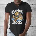 Canoe Dogs Golden Retriever Paddling Graphic Men's V-Neck T-Shirt Canoe Dogs Golden Retriever Paddling Graphic Men's V-Neck T-Shirt