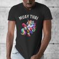 Cute Muay Thai Unicorn Men's V-Neck T-Shirt