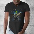 Drum Kit Percussionist Drummer Van Gogh Alien Playing Drums Men's V-Neck T-Shirt Drum Kit Percussionist Drummer Van Gogh Alien Playing Drums Men's V-Neck T-Shirt