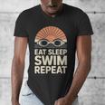 Eat Sleep Swim Repeat Swimmer Swimming Men's V-Neck T-Shirt Eat Sleep Swim Repeat Swimmer Swimming Men's V-Neck T-Shirt