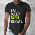 Eat Sleep Swim Repeat Swimming Swimmer Cool Men's V-Neck T-Shirt