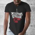 His Fight Is My Fight Muay Thai Kickboxer Fan Boxing Men's V-Neck T-Shirt