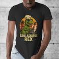 Grilling Dinosaur Grillasaurus T-Rex BBQ Dad Joke Men's V-Neck T-Shirt