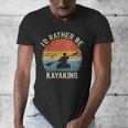 I'D Rather Be Kayaking Canoe Boating Vintage Kayak Men's V-Neck T-Shirt