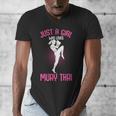 Just a Girl Who Loves Muay Thai Kids Girls Men's V-Neck T-Shirt Just a Girl Who Loves Muay Thai Kids Girls Men's V-Neck T-Shirt