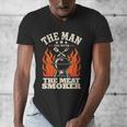 Man Myth Meat Smoker Legend BBQ Dad Men's V-Neck T-Shirt