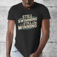 Masters Swimmer Still Swimming Competing Winning Adult Men's V-Neck T-Shirt