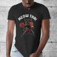 Meow Thai Muay Thai Boxing Cat Martial Arts MMA Boxer Men's V-Neck T-Shirt