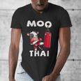 Moo Thai Muay Thai Thai Boxing For Kids Muay Thai Cow Men's V-Neck T-Shirt Moo Thai Muay Thai Thai Boxing For Kids Muay Thai Cow Men's V-Neck T-Shirt