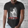 Muay Thai American Flag Fighter Patriotic Men's V-Neck T-Shirt