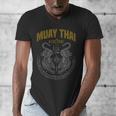 Muay Thai Art Twin Tigers Muay Thai Fighter MMA Martial Arts Men's V-Neck T-Shirt