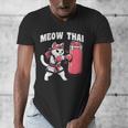 Muay Thai Cat Meow Thai Women Neko Costume Muay Thai Men's V-Neck T-Shirt