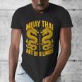 Muay Thai Dragons Thai Boxing Fighter Men's V-Neck T-Shirt