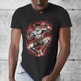 Muay Thai Elbow Strike Silhouette Minimal Clean Sport Men's V-Neck T-Shirt