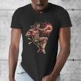 Muay Thai Fighter Southpaw Stance Minimal Silhouette Clean Men's V-Neck T-Shirt Muay Thai Fighter Southpaw Stance Minimal Silhouette Clean Men's V-Neck T-Shirt