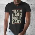 Muay Thai Fighter Train Hard Fight Easy Training Motivation Men's V-Neck T-Shirt