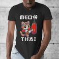 Muay Thai Meow Thai & Thai Boxing Muay Thai Cat Men's V-Neck T-Shirt