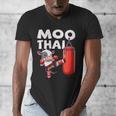 Muay Thai Moo Thai Thai Boxing For Youth Muay Thai Cow Men's V-Neck T-Shirt Muay Thai Moo Thai Thai Boxing For Youth Muay Thai Cow Men's V-Neck T-Shirt