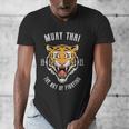 Muay Thai Tiger Thai Boxing Men's V-Neck T-Shirt Muay Thai Tiger Thai Boxing Men's V-Neck T-Shirt
