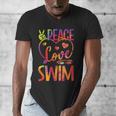 Peace Love Swim Swimming Tie Dye Swimmer Swimming Swim Team Men's V-Neck T-Shirt