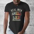 Real Men Smell Like Barbecue Grilling BBQ Dad Graphic Men's V-Neck T-Shirt