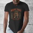 Retro Muay Thai Discipline Thai Boxing Warrior Art Men's V-Neck T-Shirt