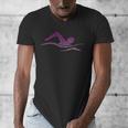 Silhouette Icon Swimmer Stuff Girls Swimming Men's V-Neck T-Shirt