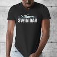 Swim Dad Support Swimming Father Sport Men's V-Neck T-Shirt Swim Dad Support Swimming Father Sport Men's V-Neck T-Shirt