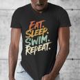 Swimmer Eat Sleep Swim Repeat I Swimming Men's V-Neck T-Shirt