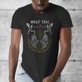 Twin Tiger Sak Yant Muay Thai Fighter Tee Martial Art Men's V-Neck T-Shirt