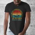 Never Underestimate An Old Man With a Canoe Retro Sleeveless Men's V-Neck T-Shirt