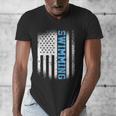 USA Flag Swimming Swim American Swimmer Men's V-Neck T-Shirt USA Flag Swimming Swim American Swimmer Men's V-Neck T-Shirt