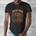 Vintage Muay Thai Thai Boxing Nak Muay Fighter Art Men's V-Neck T-Shirt