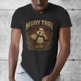 Vintage Muay Thai Gym Thai Boxing Training Fighter Panda Men's V-Neck T-Shirt