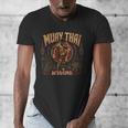 Vintage Muay Thai Wai Kru Thai Boxing Ritual Art Men's V-Neck T-Shirt