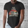 Women's Retro Muay Thai Martial Arts Fighter Graphic Men's V-Neck T-Shirt