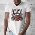 4th July BBQ Dad American Flag Brisket Smoke Men's V-Neck T-Shirt