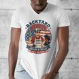 Backyard BBQ Dad Grill Boss Patriotic Fourth Of July Barbecu Men's V-Neck T-Shirt