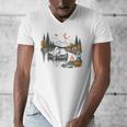 Canoe Ghost Camping Ghost Lake Halloween Spooky Fall Camping Men's V-Neck T-Shirt