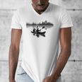 Canoe Silhouette Forest Lake Reflection Men's V-Neck T-Shirt Canoe Silhouette Forest Lake Reflection Men's V-Neck T-Shirt