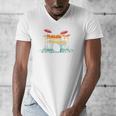 Drum Kit Musical Retro Instrument Musician Raglan Baseball Tee Men's V-Neck T-Shirt