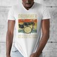 Drummer Better Timing Retro Vintage Sunset Drum Kit Graphic Men's V-Neck T-Shirt Drummer Better Timing Retro Vintage Sunset Drum Kit Graphic Men's V-Neck T-Shirt