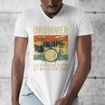 Drummer Better Timing Retro Vintage Sunset Drum Kit Graphic Raglan Baseball Tee Men's V-Neck T-Shirt