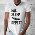 Eat Sleep Canoe Repeat Canoeing Outdoors Raglan Baseball Tee Men's V-Neck T-Shirt